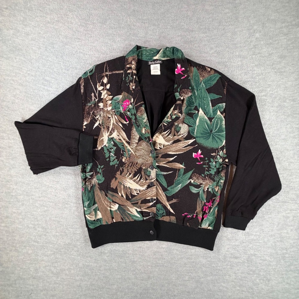 Judy Geller Cardigan Jacket M Tropical Tapestry 90s Wool Blend Friends TV Granny